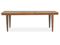 Magnussen Home Lindon Belgian Wheat Extendable Rectangular Dining Table With 2 Arm Benches 2 Grey Side Chairs And Buffet