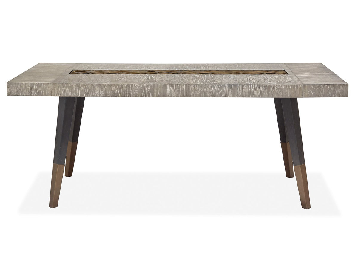 Magnussen Home Ryker Nocturn Black And Coventry Grey Rectangular Dining Table With 6 Host Chairs