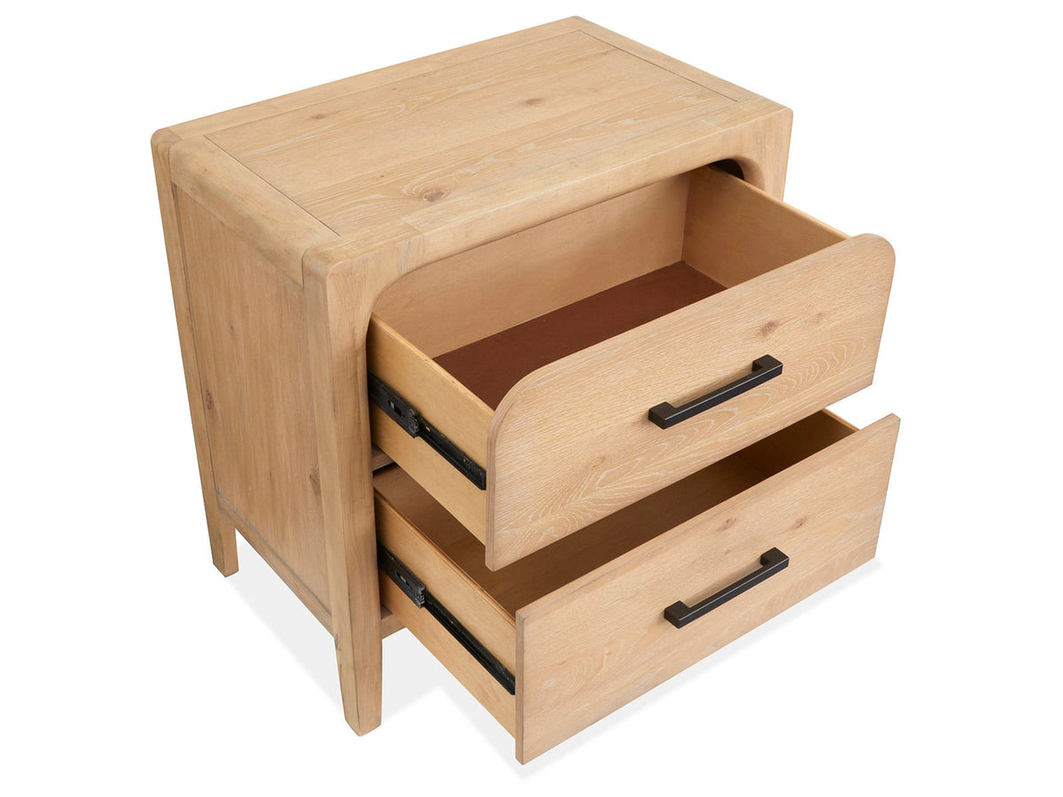 Magnussen Home Somerset Butternut Queen Panel Bed With Nightstand