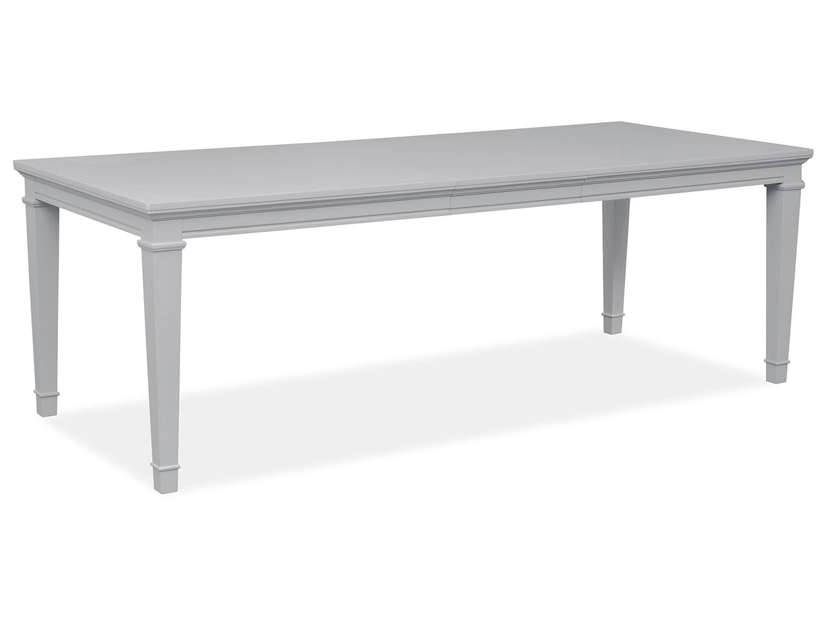 Magnussen Home Charleston Harbor Gray Grey Extendable Rectangular Dining Table With 2 Benches And 2 Side Chairs