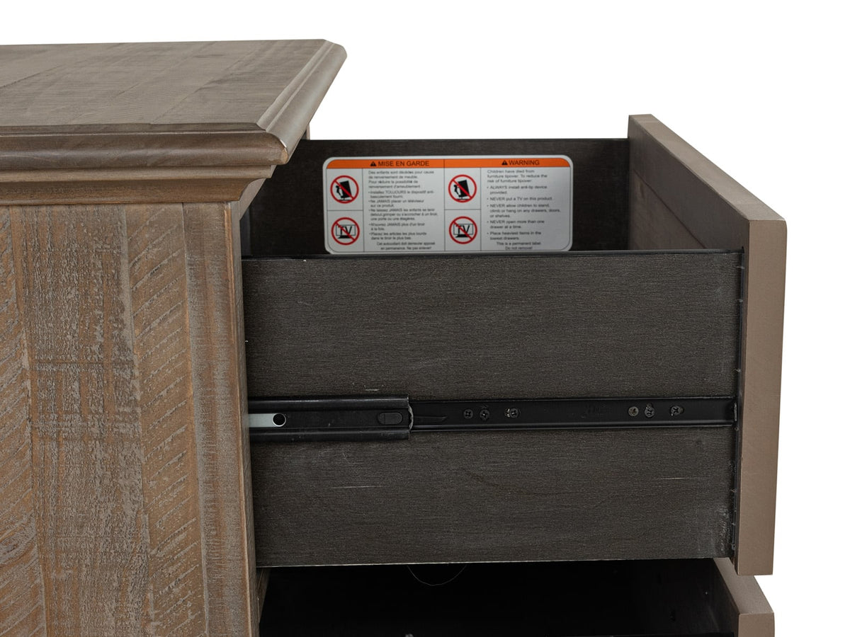 Magnussen Home Lancaster Dovetail Grey King Shutter Panel Bed With Nighstand