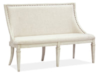 Magnussen Home Newport Alabaster Extendable Rectangular Dining Table With 4 Arm Chairs And Upholstered Bench