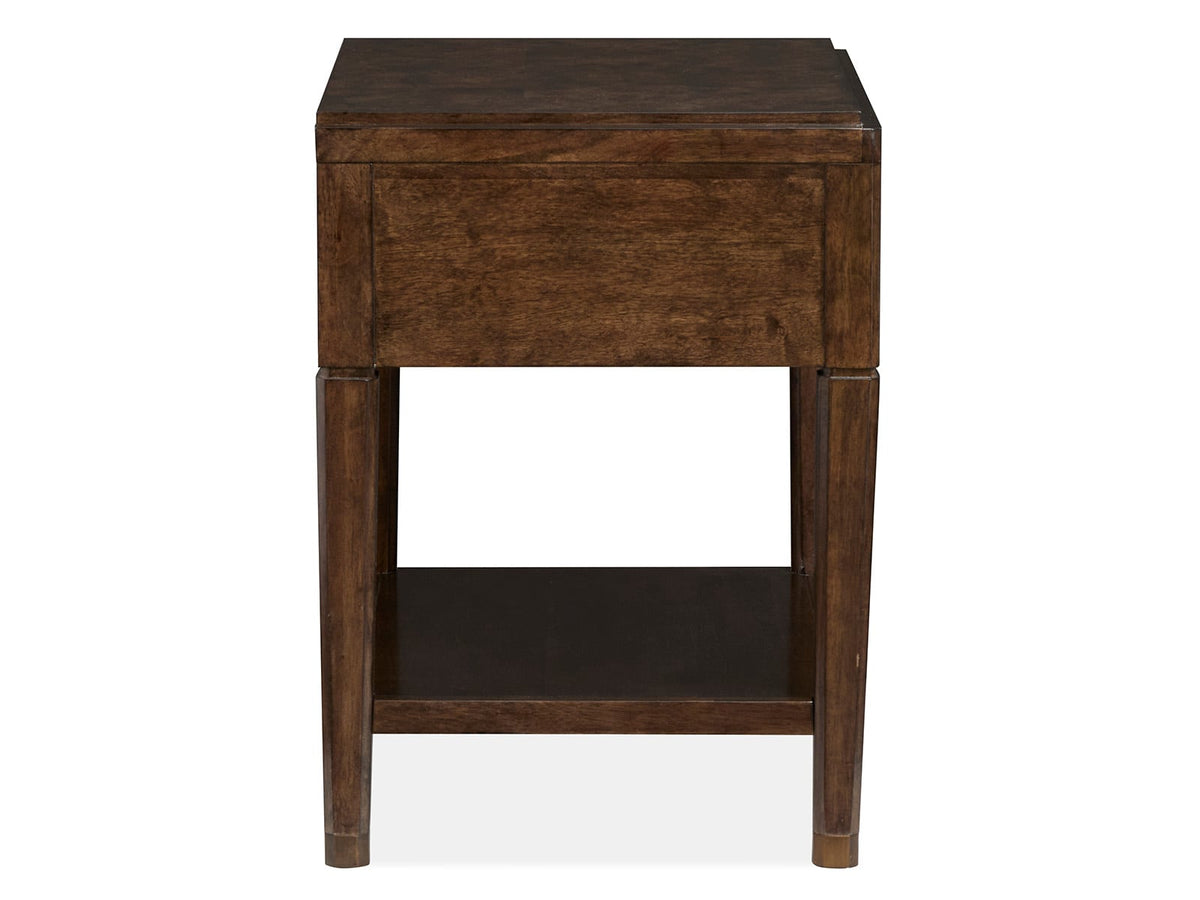 Magnussen Home Rowan Espresso King Upholstered Panel Bed With 2 Open Nightstands