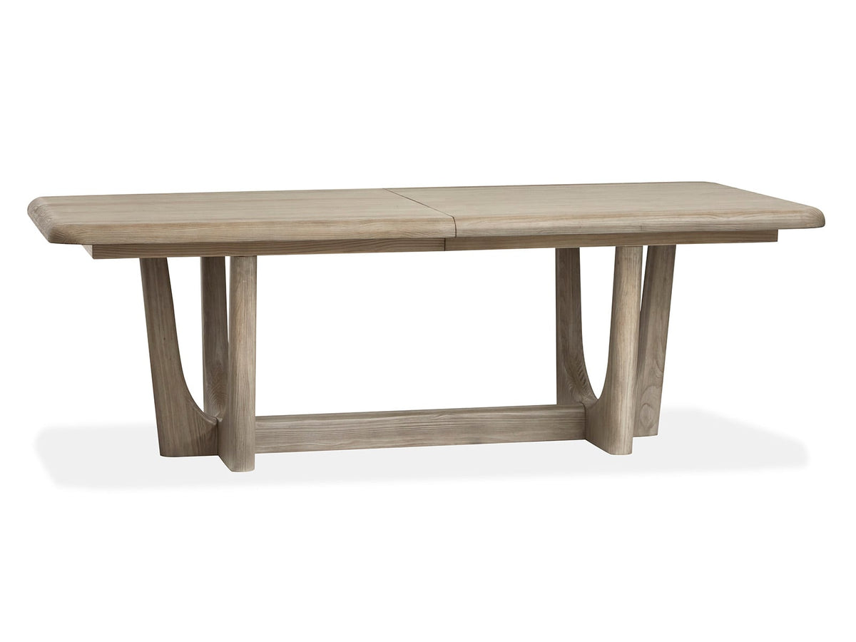 Magnussen Home Braelyn Dorian Grey Extendable Trestle Dining Table With 6 Side Chairs Bench And Buffet