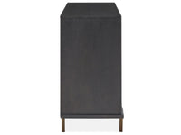 Magnussen Home Ryker Nocturn Black And Coventry Grey Rectangular Dining Table With 4 Host Chairs And Server