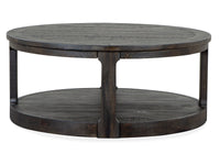 Magnussen Home Boswell Peppercorn Round Cocktail Table With 2 Nesting End Table