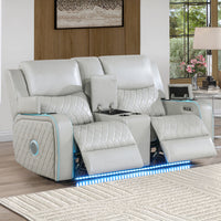 Luna Ice Power Console Loveseat 71" x 39.5" x 42"H