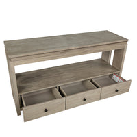 Magnussen Home Conrad Stone Harbor Grey Rectangular Lift Top Storage Cocktail Table With 2 End Table And Sofa Table