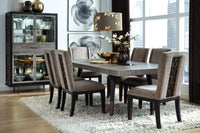 Magnussen Home Ryker Nocturn Black And Coventry Grey Rectangular Dining Table With 4 Host Chairs