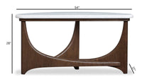 Magnussen Home Arwen Turkish Coffee Demilune Sofa Table