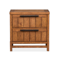 Magnussen Home Conway Honey Wheat Queen Panel Bed With 2 Nightstands