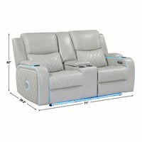 Luna Ice Power Console Loveseat 71" x 39.5" x 42"H