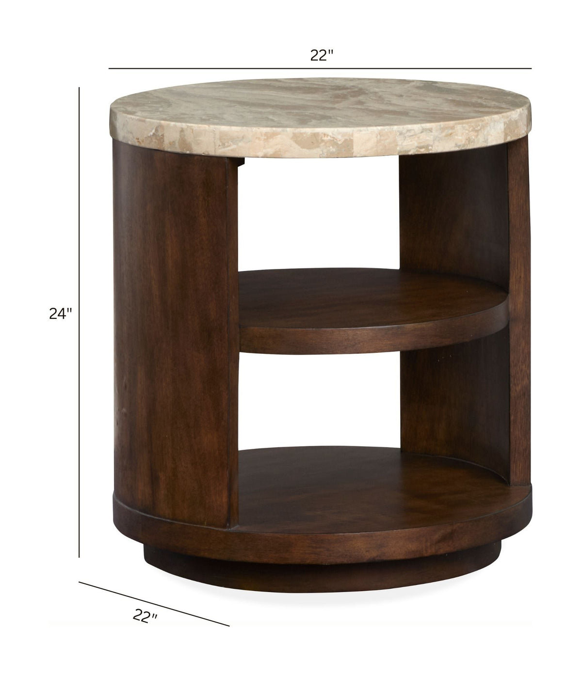 Magnussen Home Mcpherson Burnt Umber Round Cocktail Table With End Table