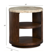 Magnussen Home Mcpherson Burnt Umber Round Cocktail Table With End Table