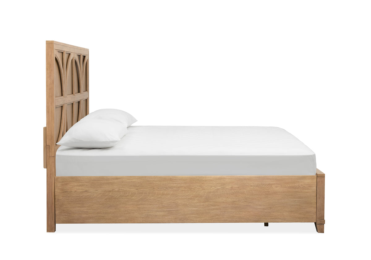 Magnussen Home Coventry Honey Wheat Queen Panel Bed With 2 Nightstands