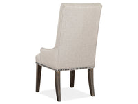 Magnussen Home Bellamy Peppercorn Extendable Rectangular Dining Table With 2 Side Chairs 2 Host Chairs Bench And Buffet