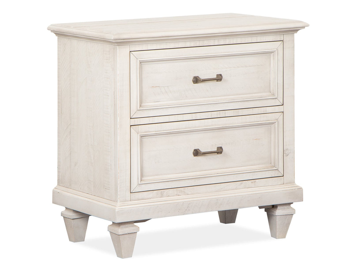 Magnussen Home Newport Alabaster King Panel Bed With Nightstand
