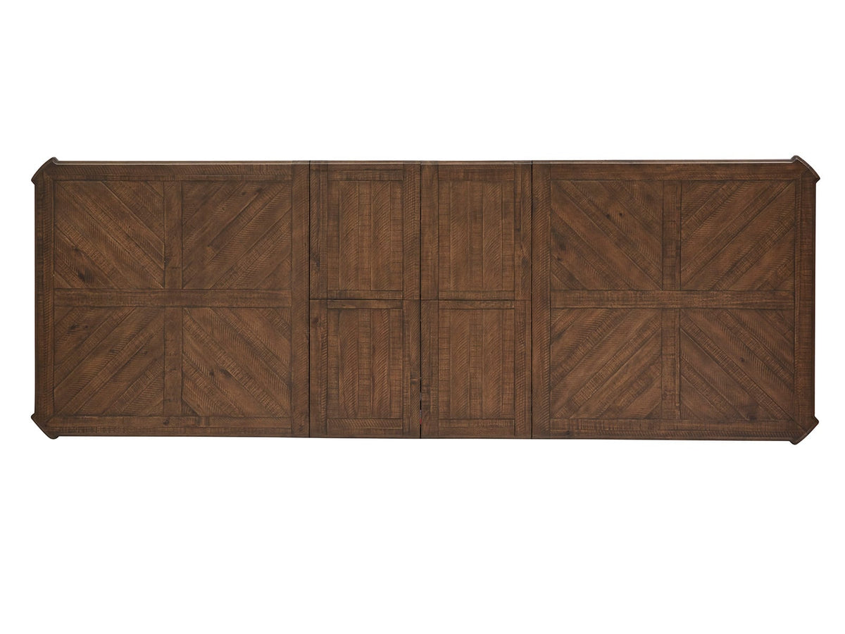 Magnussen Home Durango Willadeene Brown Extendable Trestle Dining Table With 6 Side Chairs And Buffet