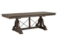 Magnussen Home Westley Falls Graphite Extendable Trestle Dining Table With 6 Side Chairs
