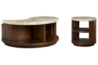 Magnussen Home Mcpherson Burnt Umber Round Cocktail Table With End Table