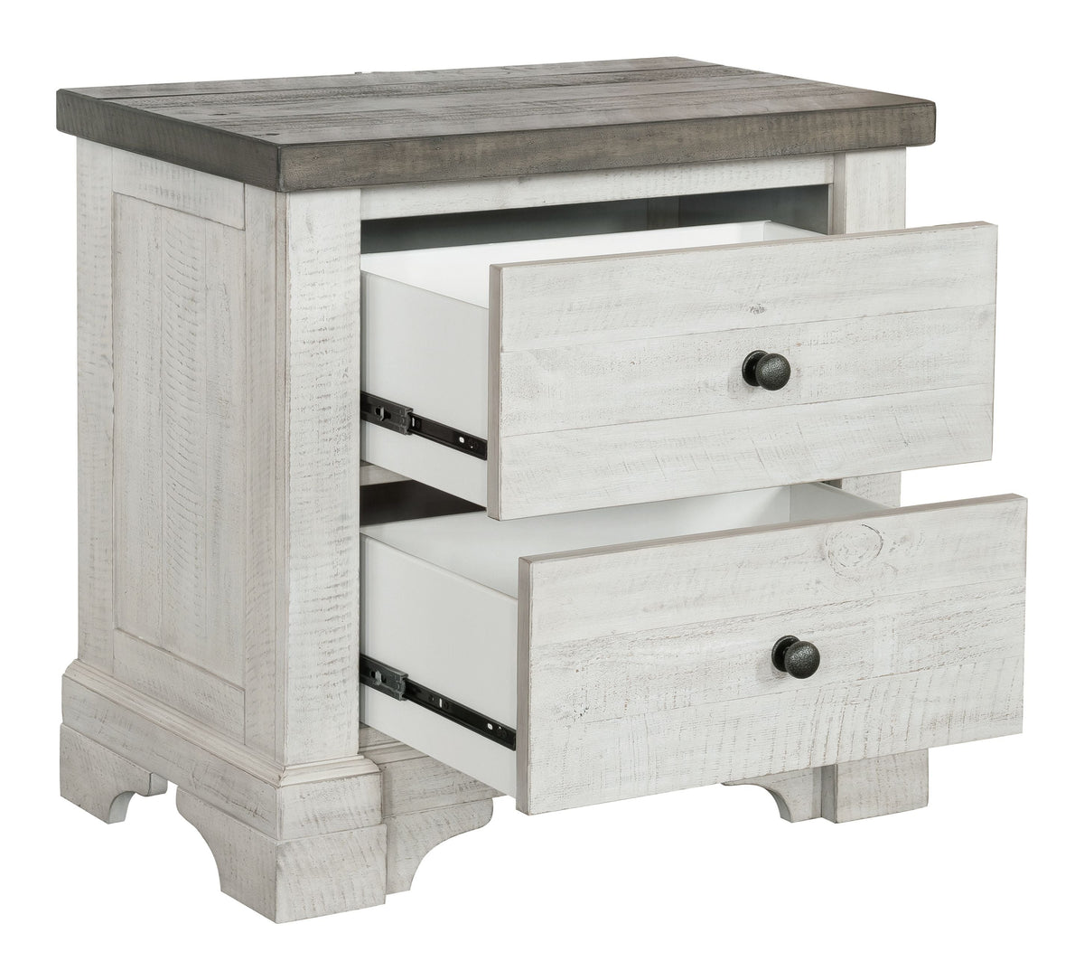 Samuel Lawrence Valley Ridge Distressed White 2 Drawer Nightstand