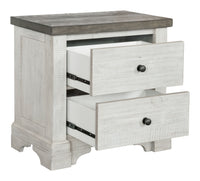 Samuel Lawrence Valley Ridge Distressed White 2 Drawer Nightstand
