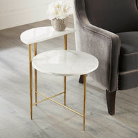 Patna White Marble Top Side