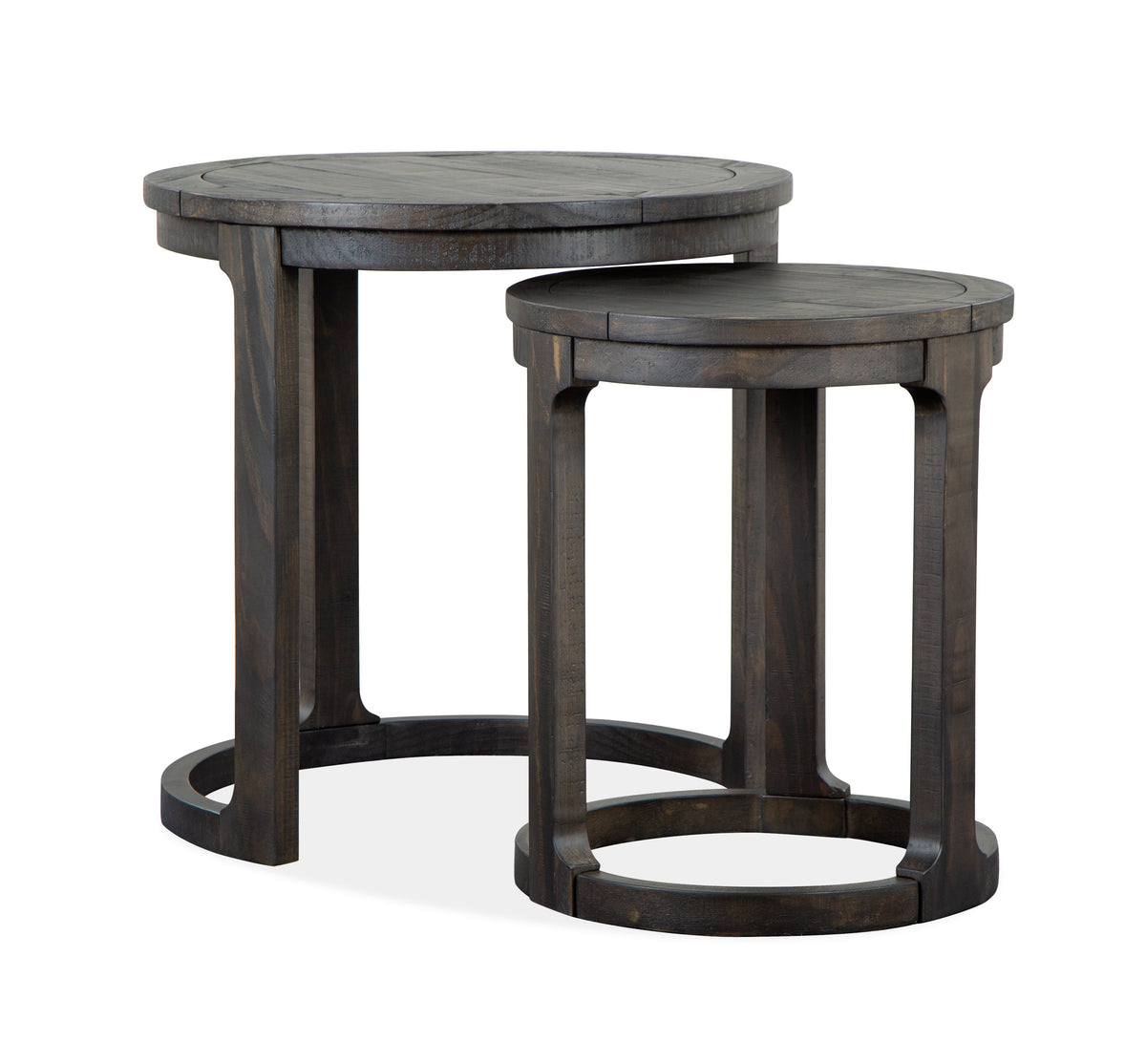Magnussen Home Boswell Peppercorn Round Cocktail Table With 2 Nesting End Table