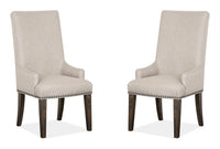Magnussen Home Bellamy Peppercorn Extendable Rectangular Dining Table With 4 Side Chairs 2 Host Chairs And Buffet