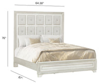 Pulaski Camila Creamy White Queen Upholstered Bed With Nightstand