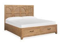 Magnussen Home Coventry Honey Wheat Queen Panel Storage Bed With Nightstand