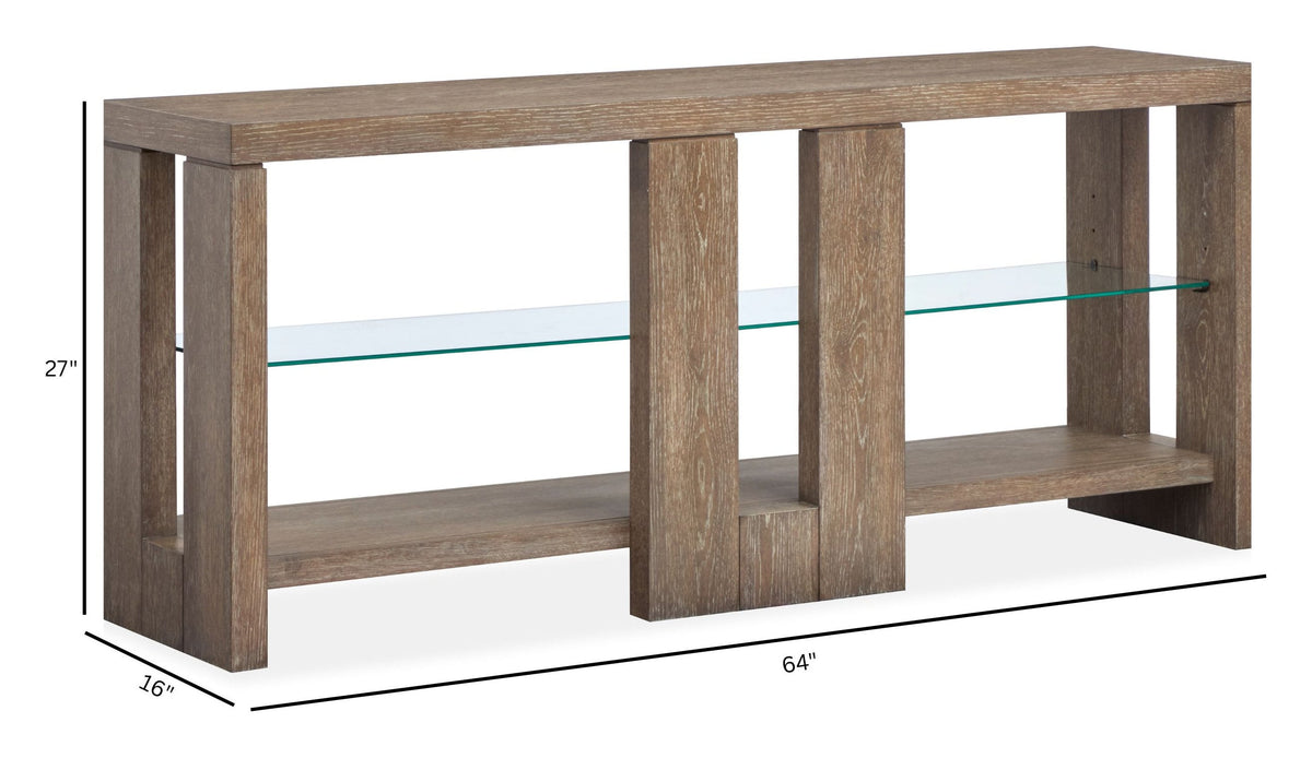 Magnussen Home Conway Spiced Brown Square Cocktail Table With 2 Rectangular End Table And Console Sofa Table