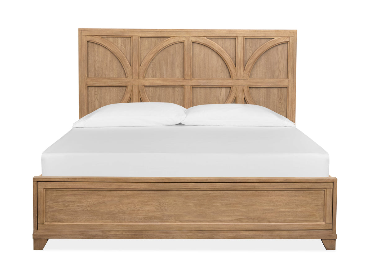 Magnussen Home Coventry Honey Wheat Queen Panel Bed With 2 Nightstands