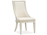 Magnussen Home Newport Alabaster Extendable Rectangular Dining Table With 4 Arm Chairs And Buffet