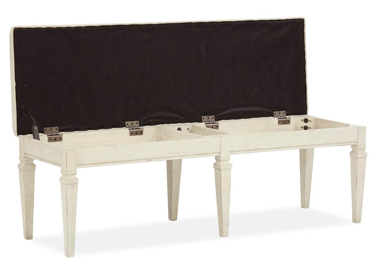 Magnussen Home Newport Alabaster Extendable Rectangular Dining Table With 2 Benches 2 Side Chairs And Server