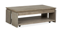 Magnussen Home Conrad Stone Harbor Grey Rectangular Lift Top Storage Cocktail Table With Casters
