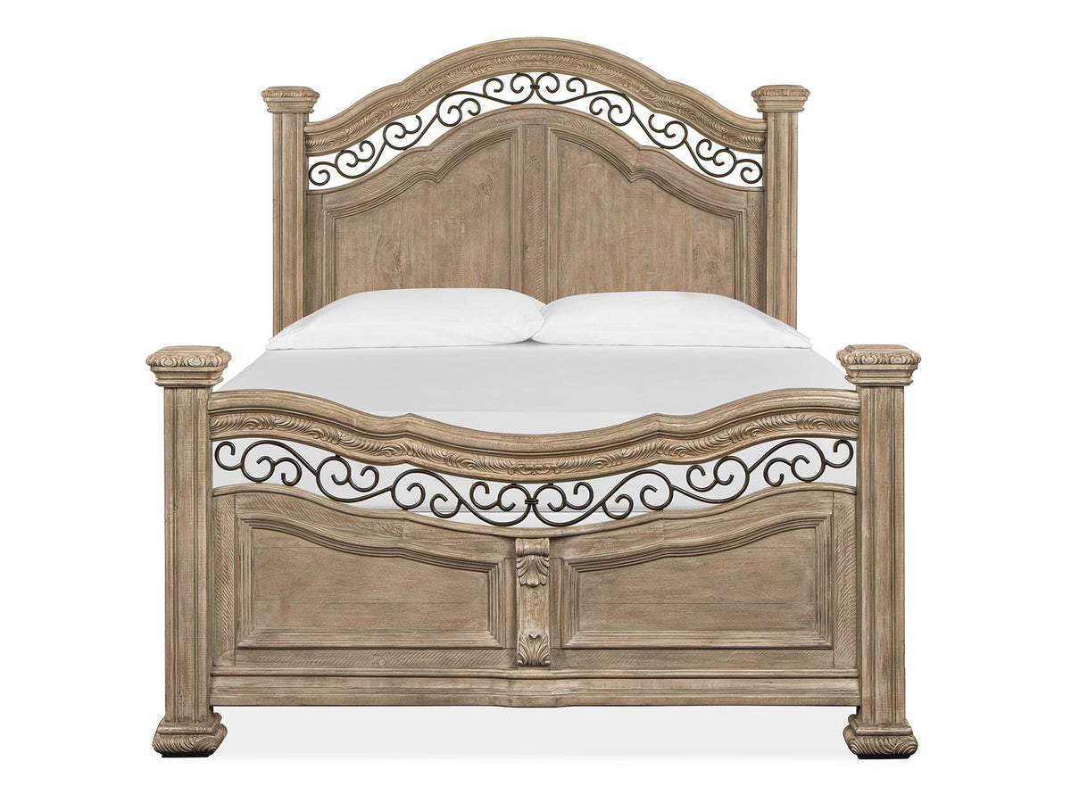 Magnussen Home Marisol Fawn Queen Panel Bed With 2 Nightstands