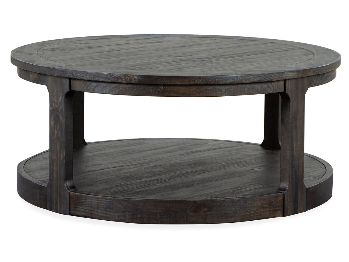 Magnussen Home Boswell Peppercorn Round Cocktail Table With 2 Nesting End Table