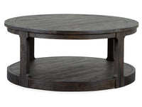 Magnussen Home Boswell Peppercorn Round Cocktail Table With 2 Nesting End Table