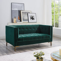 Isaac Green Velvet Loveseat