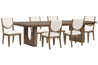 Magnussen Home Westbourne Dark Umber Extendable Trestle Dining Table With 6 Side Chairs