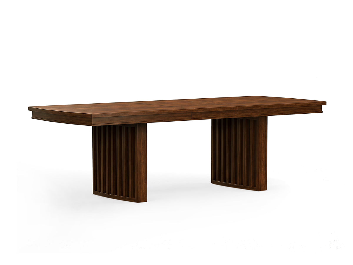 Magnussen Home Reena Rich Brown Extendable Trestle Dining Table With 4 Side Chairs And Bench