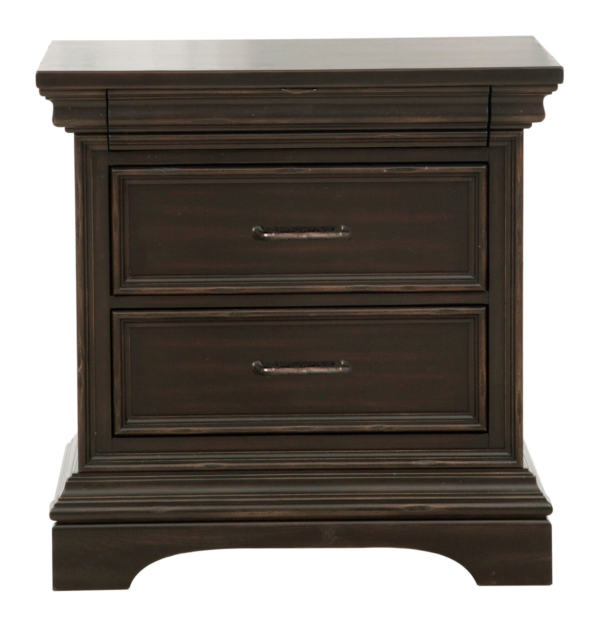 Pulaski Caldwell Smoked Molasses King Storage Bed With 2 Nightstands