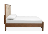 Magnussen Home Callisto Bourbon Brown Queen Upholstered Panel Bed With 2 Nightstands
