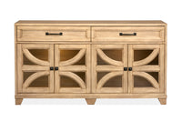 Magnussen Home Coventry Honey Maple Extendable 48" Round Dining Table With 4 Side Chairs And Buffet