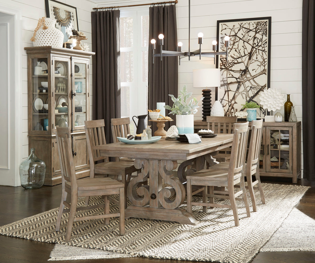 Magnussen Home Tinley Park Dove Tail Grey Extendable Rectangular Dining Table