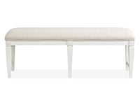 Magnussen Home Willowbrook Egg Shell White Extendable Rectangular Dining Table With 2 Upholstere Benches And 2 Side Chairs
