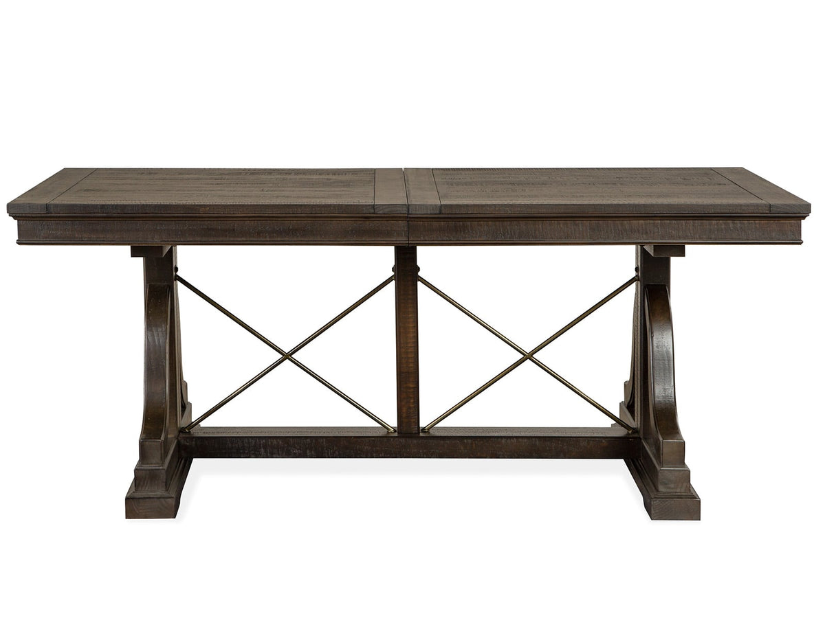 Magnussen Home Westley Falls Graphite Extendable Trestle Dining Table With 4 Side Chairs