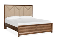 Magnussen Home Callisto Bourbon Brown Queen Upholstered Panel Bed With 2 Nightstands