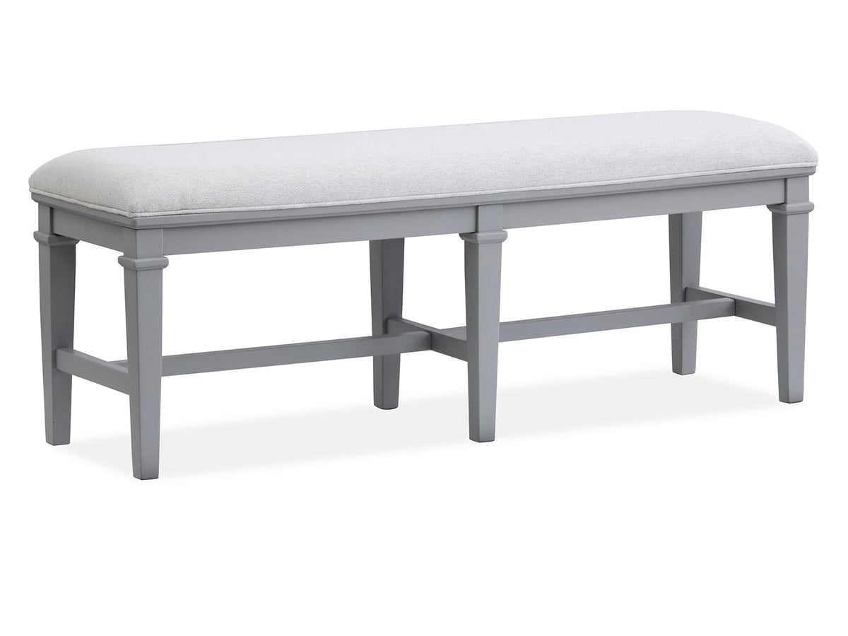 Magnussen Home Charleston Harbor Gray Grey Extendable Rectangular Dining Table With 4 Side Chairs Bench And Server